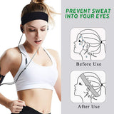 NNEDSZ PLAIN HEADBAND Elastic Stretch Sports Yoga Hair Band Unisex 8cm Wide Wrap - White