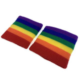 NNEDSZ 2x RAINBOW WRISTBANDS Gay Lesbian Pride LGBT Mardi Gras Party