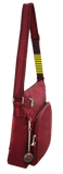 NNEDSZ FIB Mens Crossbody Bag Satchel Adjustable Shoulder Strap Travel - Burgundy