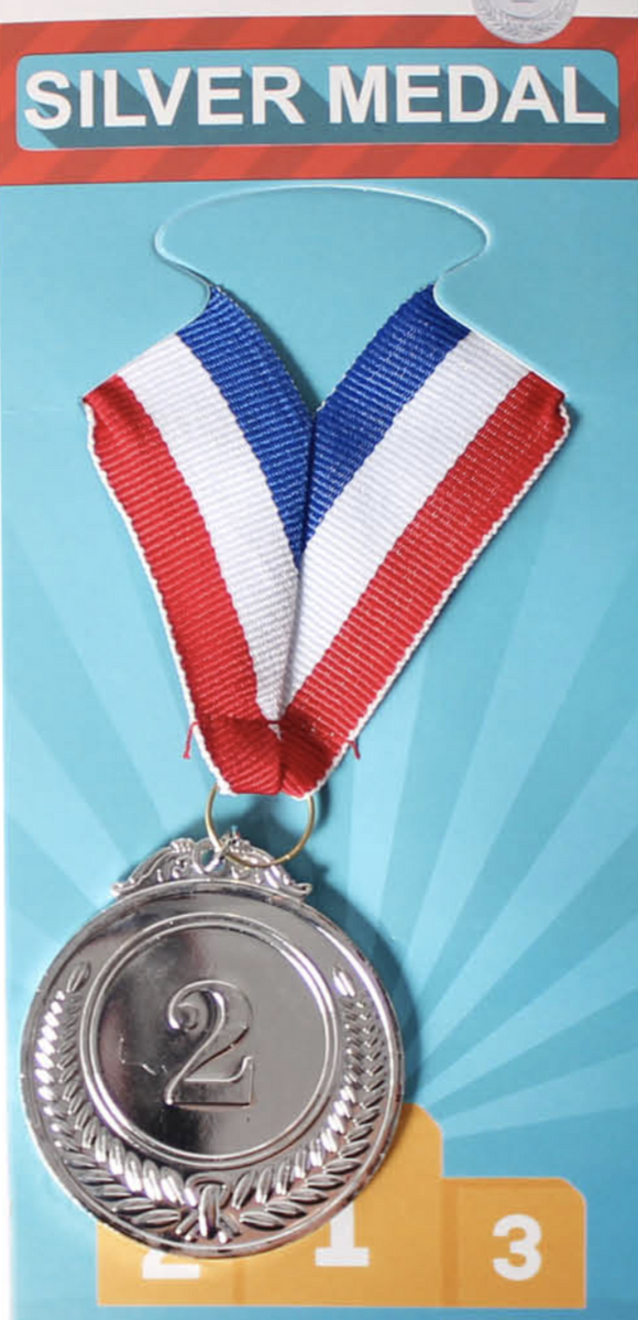 NNEDSZ 2nd METAL SILVER WINNER MEDALS Sports Day School 46cm Ribbon Olympics