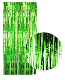 NNEDSZ Tinsel Curtain Foil Metallic Fringe Backdrop Party Door Decorations (200cm x 100cm) - Green