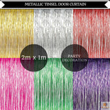 NNEDSZ Tinsel Curtain Foil Metallic Fringe Backdrop Party Door Decorations (200cm x 100cm) - Green
