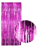 NNEDSZ Tinsel Curtain Foil Metallic Fringe Backdrop Party Door Decorations (200cm x 100cm) - Hot Pink