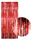 NNEDSZ Tinsel Curtain Foil Metallic Fringe Backdrop Party Door Decorations (200cm x 100cm) - Red