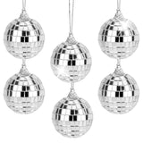 NNEDSZ 6x Hanging Mini Disco Balls Shiny Silver Mirror Party Halloween Reflect 4cm Bulk