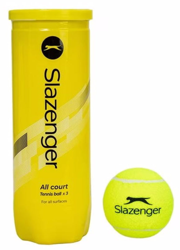 NNEDSZ Slazenger Club All Court Tennis Balls 3-Ball Tube - Yellow