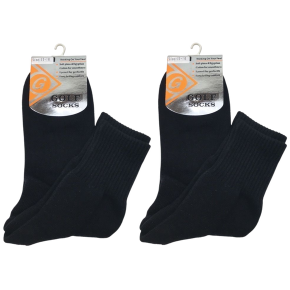 NNEDSZ 2 Pairs GOLF SOCKS Crew Quarter Plain Sock Sports Cotton Casual Cushion Foot -  -