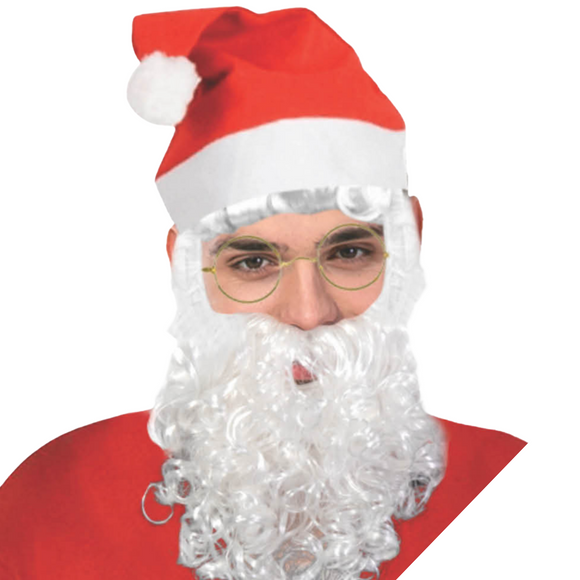 NNEDSZ Adult Mens Santa Claus Hat & Beard Set Christmas Xmas Kit