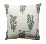 NNEDSZ Kolka Iris Quilted Euro Sham Set Super Quality Cotton Quilted Front - Green
