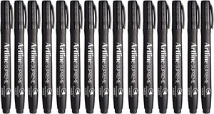NNEDSZ 12x Artline Supreme Permanent Markers 0.4mm - Black Bulk Pack