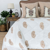 NNEDSZ Kolka Quilted Euro Cushion Cover Sham Pillow Case Decorative - Beige