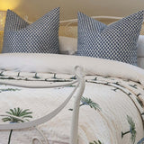 NNEDSZ Kolka Indigo Quilted Euro Cushion Cover Sham Pillow Case Decorative - Blue