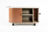 NNEDSZ UFOU Fitin Rollin Mobile Roller Shutter Cabinet - Storage with Adjustable Shelves & Wheels