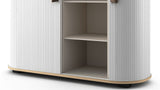 NNEDSZ UFOU Fitin Rollin Mobile Roller Shutter Cabinet - Storage with Adjustable Shelves & Wheels