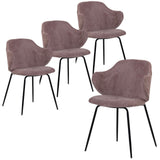 NNEDSZ Set of 2 Dining Chairs with Corduroy Cord Fabric in Pink