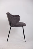 NNEDSZ Set of 2 Dining Chairs with Corduroy Cord Fabric in Dark Grey Lincoln