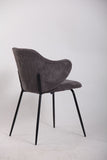 NNEDSZ Set of 2 Dining Chairs with Corduroy Cord Fabric in Dark Grey Lincoln