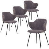 NNEDSZ Set of 2 Dining Chairs with Corduroy Cord Fabric in Dark Grey Lincoln