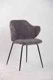 NNEDSZ Set of 2 Dining Chairs with Corduroy Cord Fabric in Dark Grey Lincoln