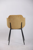 NNEDSZ Set of 4 Dining Chairs Corduroy Cord Fabric with Metal Legs in Mustard Yellow