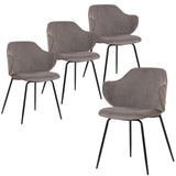 NNEDSZ Set of 2 Dining Chairs with Corduroy Cord Fabric in Grey