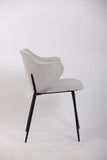 NNEDSZ Set of 2 Dining Chairs Fabric with Metal Legs in Ivory Beige