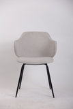 NNEDSZ Set of 2 Dining Chairs Fabric with Metal Legs in Ivory Beige