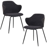 NNEDSZ Set of 2 Dining Chairs in Graphite