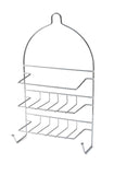 NNEDSZ 2-Tier Shower Caddy Bath Rack Chrome Hanging Hook Basket 25 x 10 x 43cm - Silver
