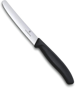 NNEDSZ 1x Victorinox Standard Wavy Edge Steak and Tomato Knife - Black