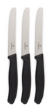 NNEDSZ 3x Victorinox Standard Wavy Edge Steak and Tomato Knife - Black