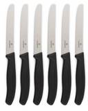 NNEDSZ 6x Victorinox Standard Wavy Edge Steak and Tomato Knife - Black