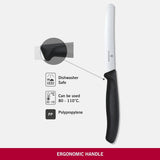 NNEDSZ 6x Victorinox Standard Wavy Edge Steak and Tomato Knife - Black