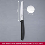 NNEDSZ 6x Victorinox Standard Wavy Edge Steak and Tomato Knife - Black