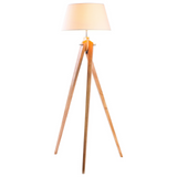NNEDSZ Large Tripod Floor Lamp Linen Shade Modern Bamboo Wooden Retro Twist Light