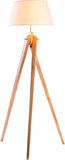 NNEDSZ Large Tripod Floor Lamp Linen Shade Modern Bamboo Wooden Retro Twist Light