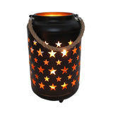 NNEDSZ 25cm Metal LED Lantern Light w Rope Hanger Star Design Lamp - Large