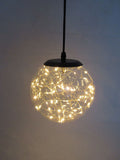 NNEDSZ Glass LED Lighting Pendant Light w/ Timer Hanging Lantern Lamp - Round
