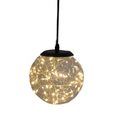 NNEDSZ Glass LED Lighting Pendant Light w/ Timer Hanging Lantern Lamp - Round