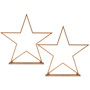 NNEDSZ 2x Large Bamboo Star w/ LED Strip Table Lamp Light Modern Minimalist Decor - Natural