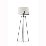 NNEDSZ Modern Dimmable Floor Lamp + Table Desk Lamp w/ Linen Shade Scandi - Matte Black