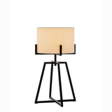 NNEDSZ Modern Scandi Metal Dimmable Table Desk Lamp w/ Linen Shade - Matte Black