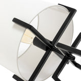 NNEDSZ Modern Scandi Metal Dimmable Table Desk Lamp w/ Linen Shade - Matte Black