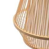 NNEDSZ Natural Woven Bamboo Empire Pendant Lamp Hanging Light Bell Shade Boho Tropical
