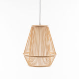 NNEDSZ Natural Woven Bamboo Empire Pendant Lamp Hanging Light Bell Shade Boho Tropical