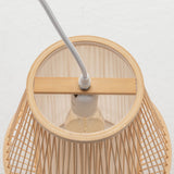 NNEDSZ Natural Woven Bamboo Empire Pendant Lamp Hanging Light Bell Shade Boho Tropical