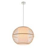 NNEDSZ Natural Woven Bamboo Sphere Pendant Lamp Hanging Light Bell Shade Boho Tropical
