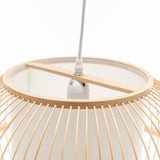 NNEDSZ Natural Woven Bamboo Sphere Pendant Lamp Hanging Light Bell Shade Boho Tropical