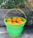NNEDSZ 7 Litre Foldable Collapsible Silicone Bucket for Home/Hiking/Camping/Fishing - Green