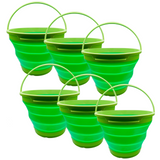 NNEDSZ 6x 7L Foldable Collapsible Silicone Bucket for Hiking/Camping/Fishing - Green